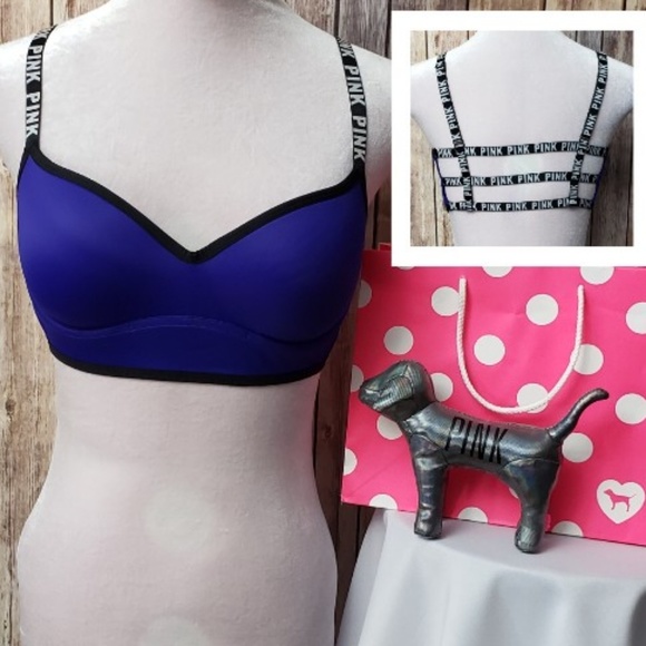 PINK Victoria's Secret Other - PINK Purple & black strappy bralette/sports bra